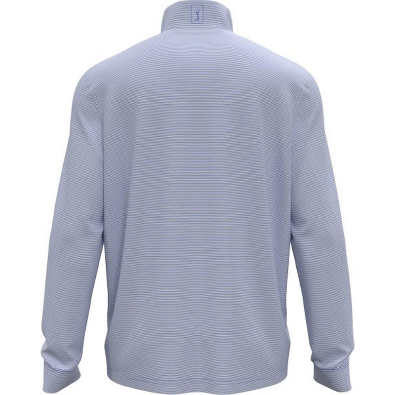 Men's Feeder Stripe Mock Neck Long Sleeve Pullover
