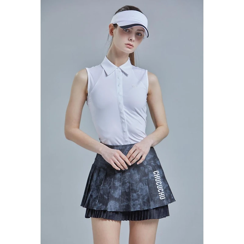 Women's Button Down Sleeveless Polo