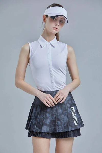 Women's Button Down Sleeveless Polo