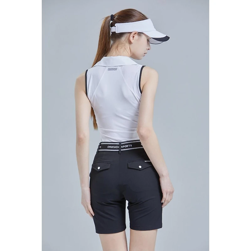 Women's 1/2 Zip Sleeveless Polo