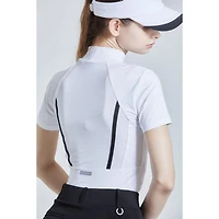 Women's Mock Neck Short Sleeve Top