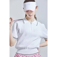 Women's 1/4 Zip Knit Short Sleeve Polo