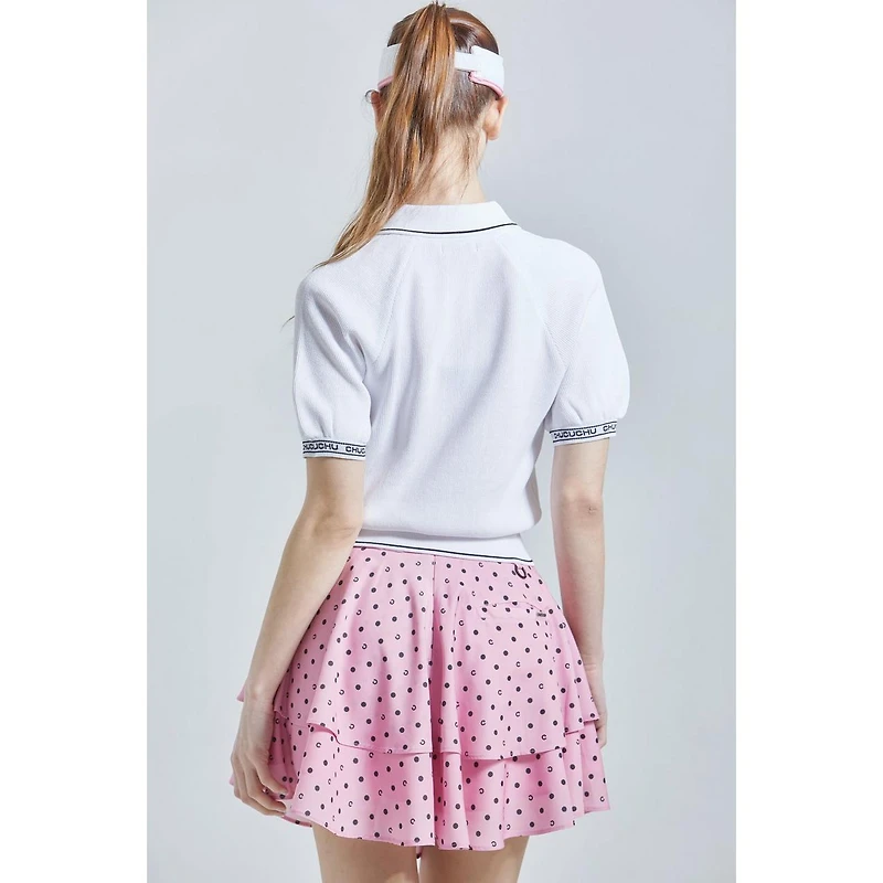 Women's 1/4 Zip Knit Short Sleeve Polo