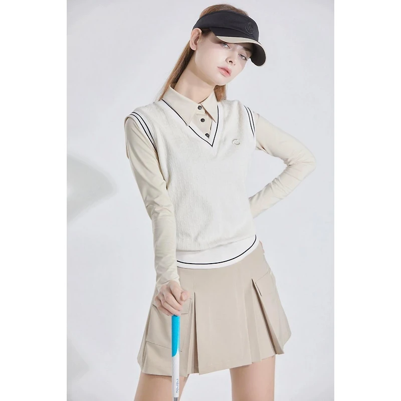Women's Pleated Skirt with Pockets