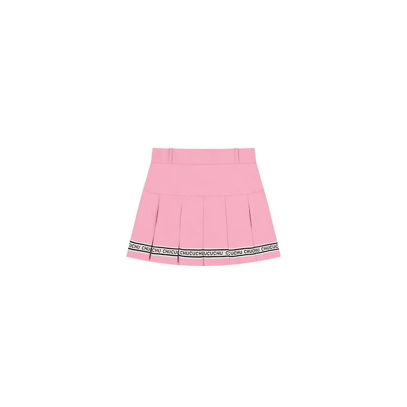 Women's Branded Hem Pleated Skirt