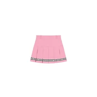 Women's Branded Hem Pleated Skirt