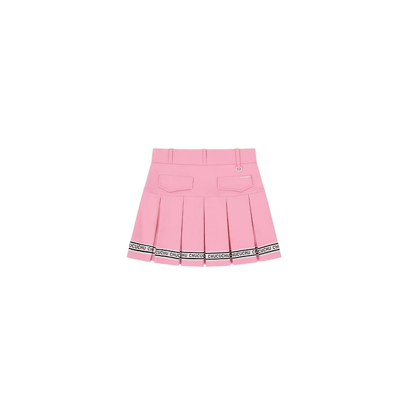 Women's Branded Hem Pleated Skirt