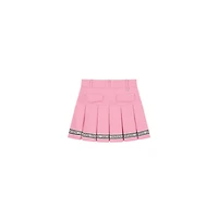 Women's Branded Hem Pleated Skirt