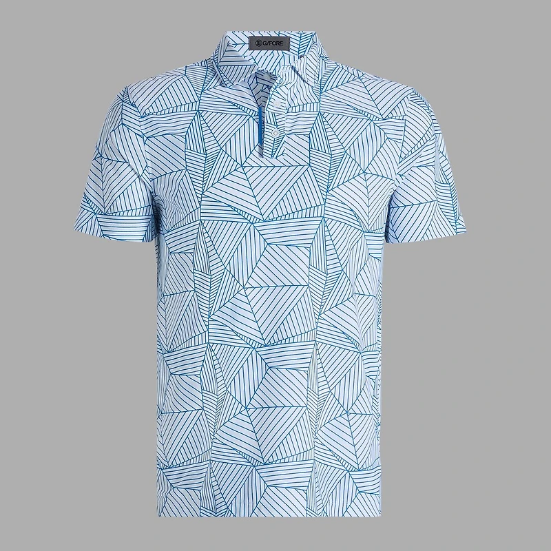 Men's Geometric Tech Pique Short Sleeve Polo
