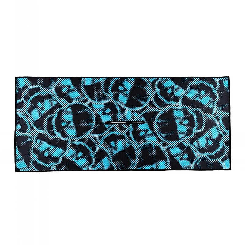 Blue Halftone Stacked Dripping Skulls Towel