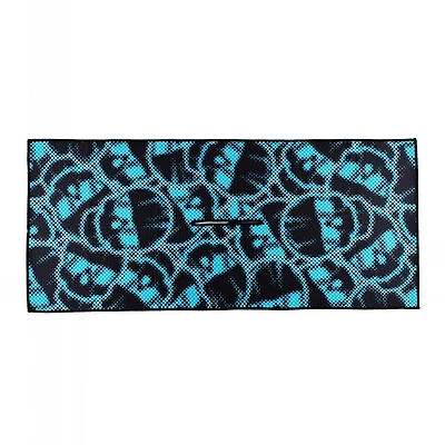 Blue Halftone Stacked Dripping Skulls Towel