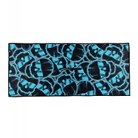 Blue Halftone Stacked Dripping Skulls Towel