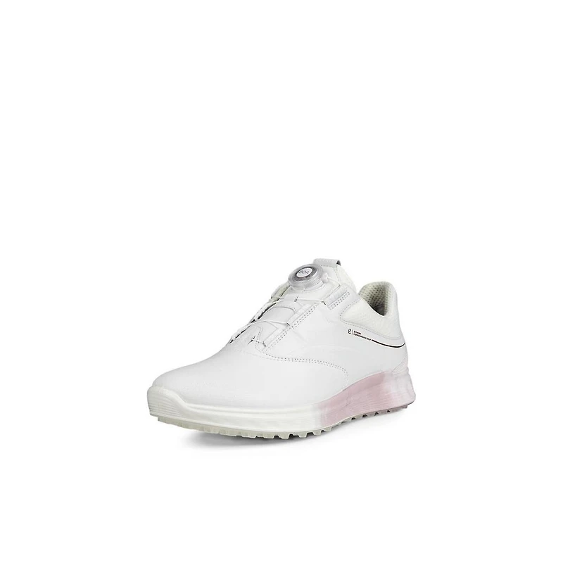 Women's S-Three BOA Spikeless Golf Shoe - White/Pink