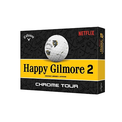 Limited Edition - Chrome Tour Truvis Golf Balls - Happy Gilmore 2 Hockey Jersey + Sticks