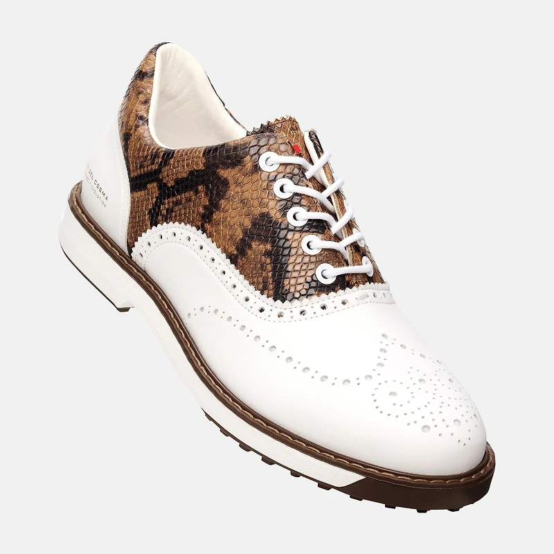 Men's Dandy Leggero Spikeless Golf Shoe-White/Brown
