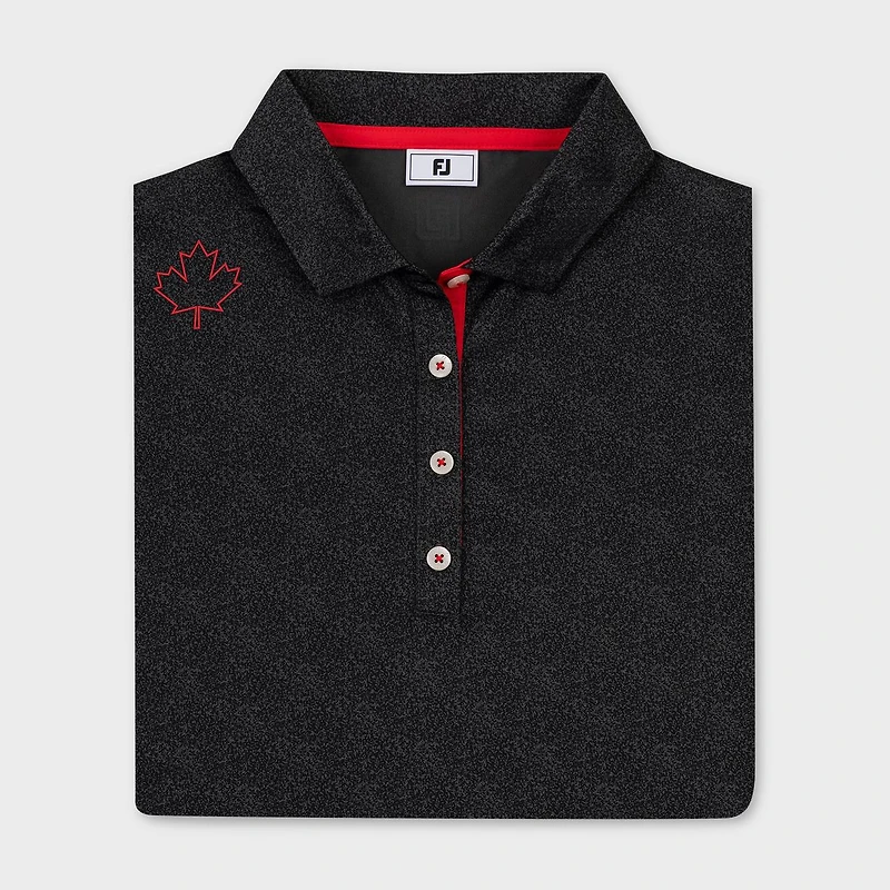 Women's Canada Speckle Print Short Sleeve Polo