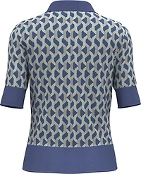 Women's Geometric Jacquard 1/2 Sleeve Polo