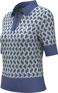 Women's Geometric Jacquard 1/2 Sleeve Polo