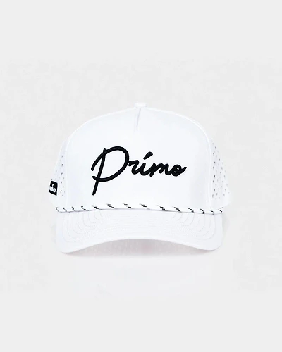 Men's White Cursive Cap