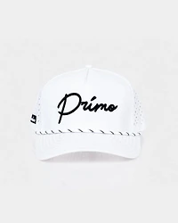 Men's White Cursive Cap