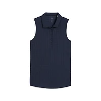 Women's Houndstooth Sleeveless Polo
