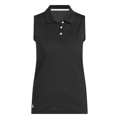 Women's Solid Ottoman Sleeveless Polo