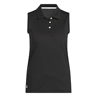 Women's Solid Ottoman Sleeveless Polo