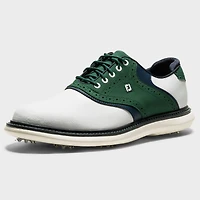 Men's Traditions Saddle Spiked Golf Shoe - White/Green/Navy