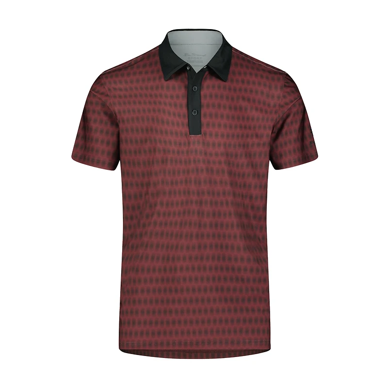 Men's Floating Geo Tech Short Sleeve Polo