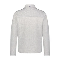 Men's Cable Knit Effect Mix Media Long Sleeve Pullover