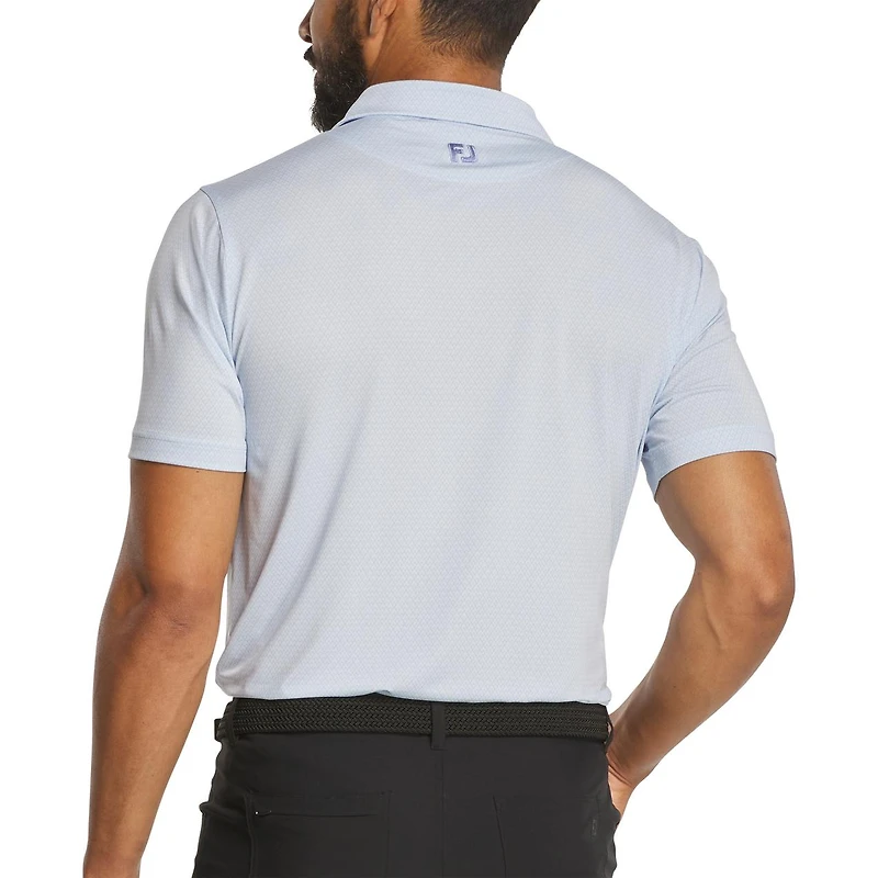 Men's Deco Diamond Print Lisle Short Sleeve Polo