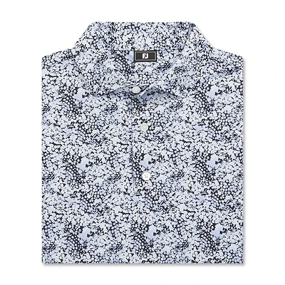 Men's Garden Print Lisle Short Sleeve Polo