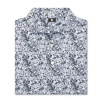Men's Garden Print Lisle Short Sleeve Polo
