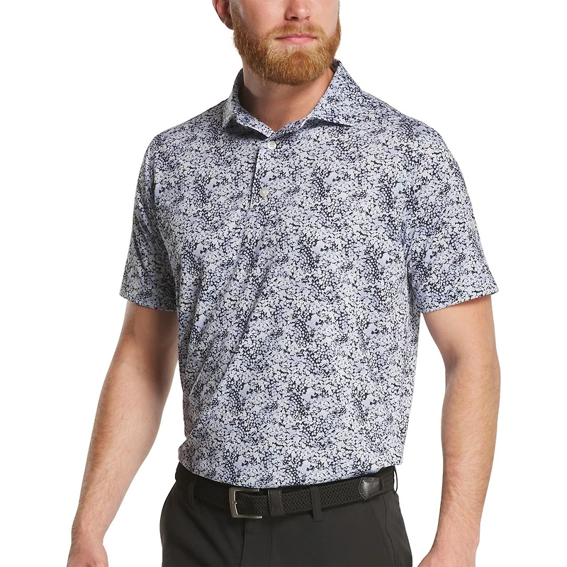 Men's Garden Print Lisle Short Sleeve Polo