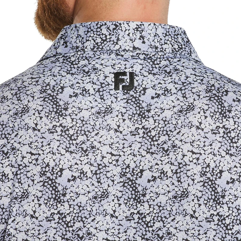Men's Garden Print Lisle Short Sleeve Polo