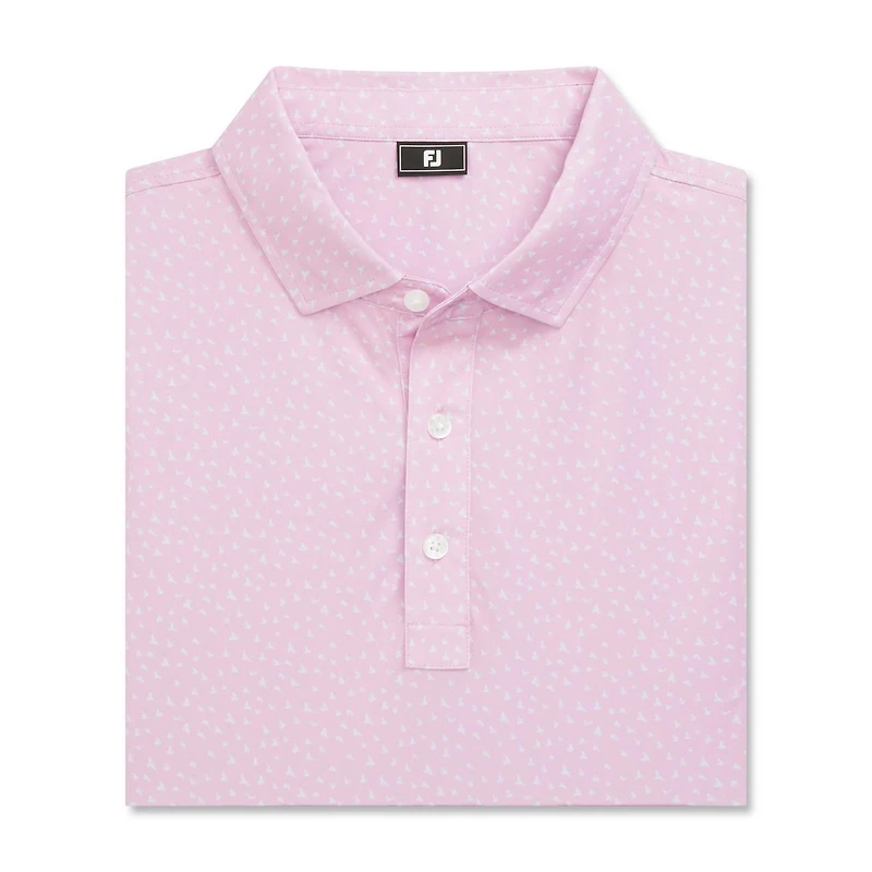 Men's Bird Print Lisle Short Sleeve Polo