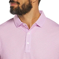 Men's Bird Print Lisle Short Sleeve Polo