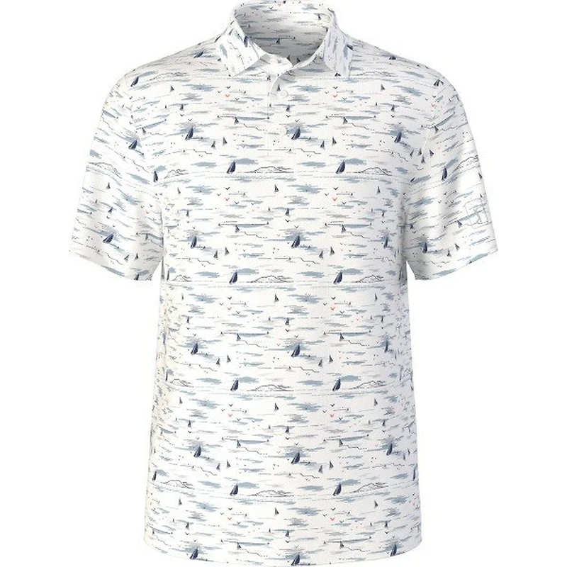 Men's Nautical Print Short Sleeve Polo