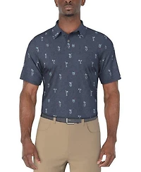 Men's Drink Conversational Print Short Sleeve Polo