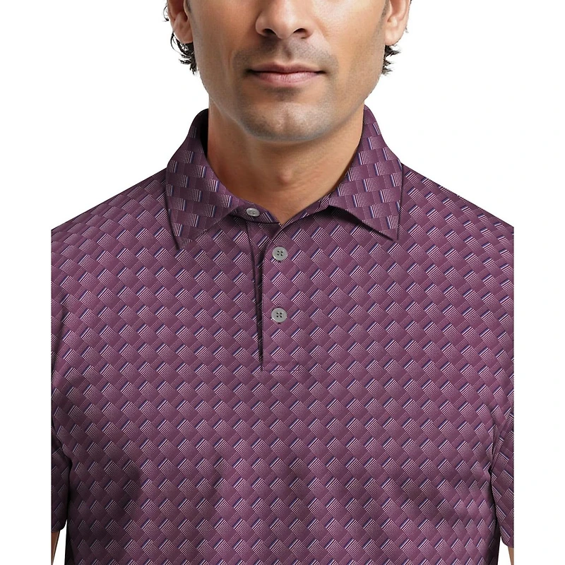 Men's All Over Motion Geometrical Short Sleeve Polo