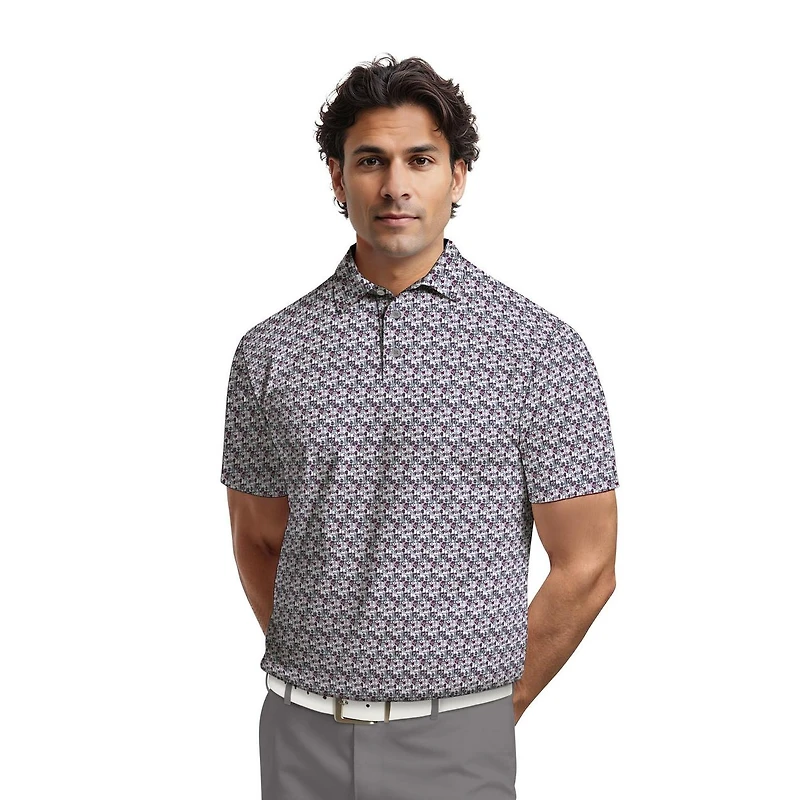 Men's All Over Novelty Geo Short Sleeve Polo