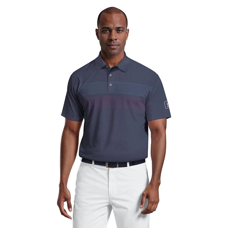 Men's Motion Chest Stripe Short Sleeve Polo
