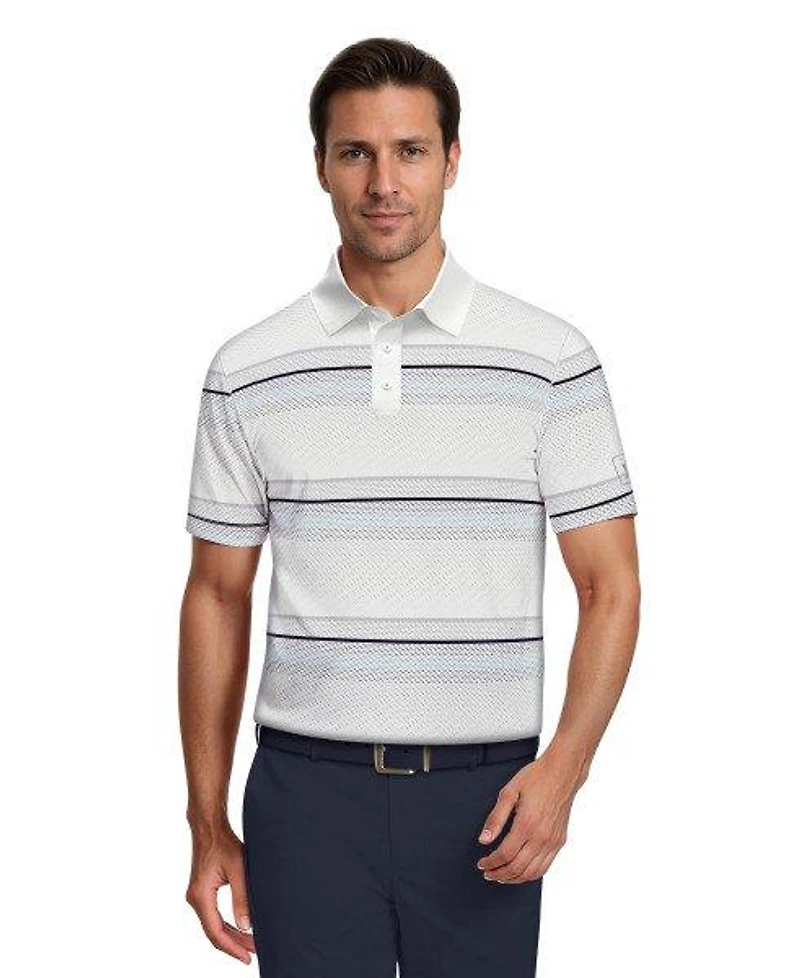 Men's All Over Energize Geo Stripe Short Sleeve Polo