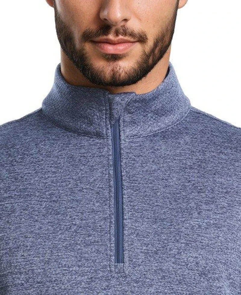 Men's Mini Argyle Quilted Knit 1/4 Zip Sweater