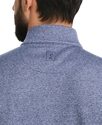 Men's Mini Argyle Quilted Knit 1/4 Zip Sweater