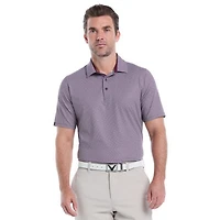 Men's Textured Chev Print Short Sleeve Polo