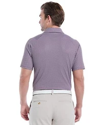 Men's Textured Chev Print Short Sleeve Polo