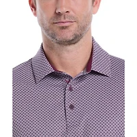 Men's Textured Chev Print Short Sleeve Polo
