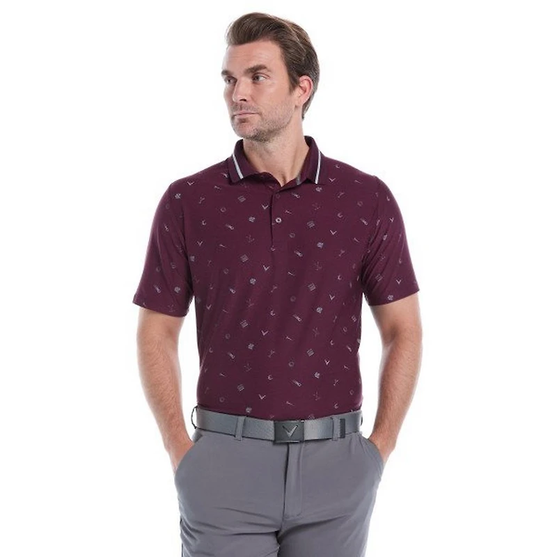 Men's Memento Print Short Sleeve Polo