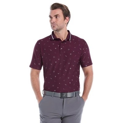 Men's Memento Print Short Sleeve Polo